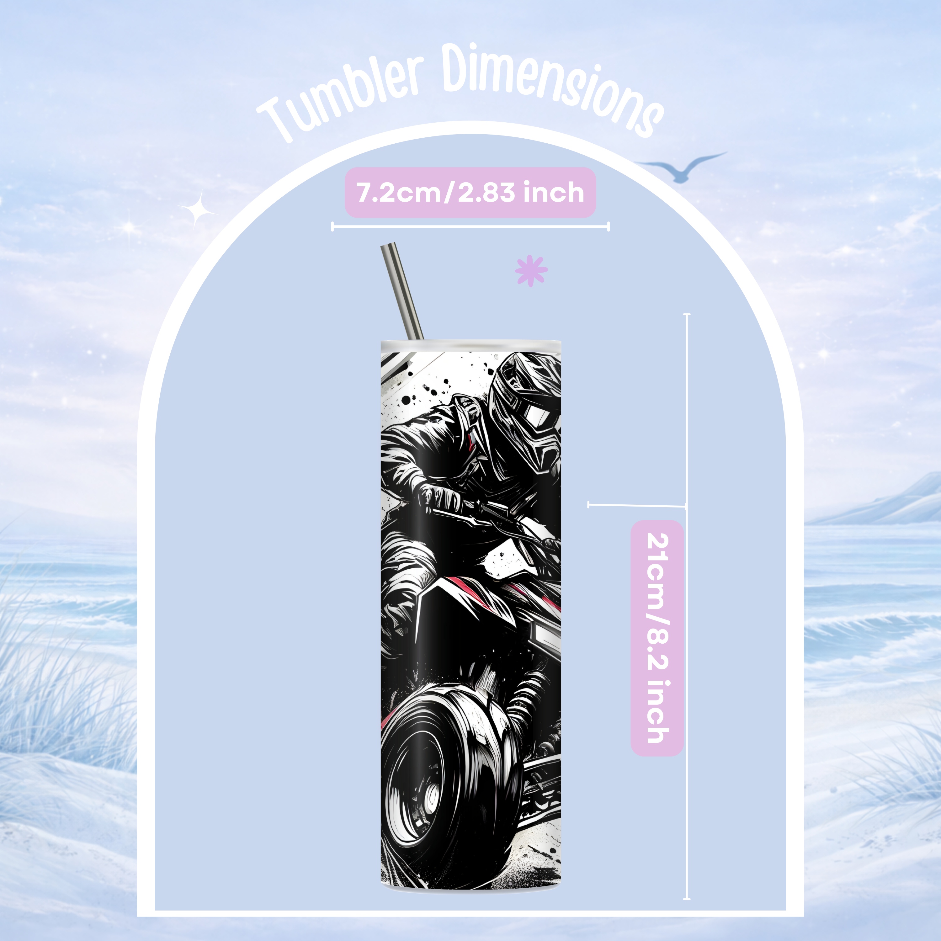 ATV off road tumbler extreme sports drinkware design