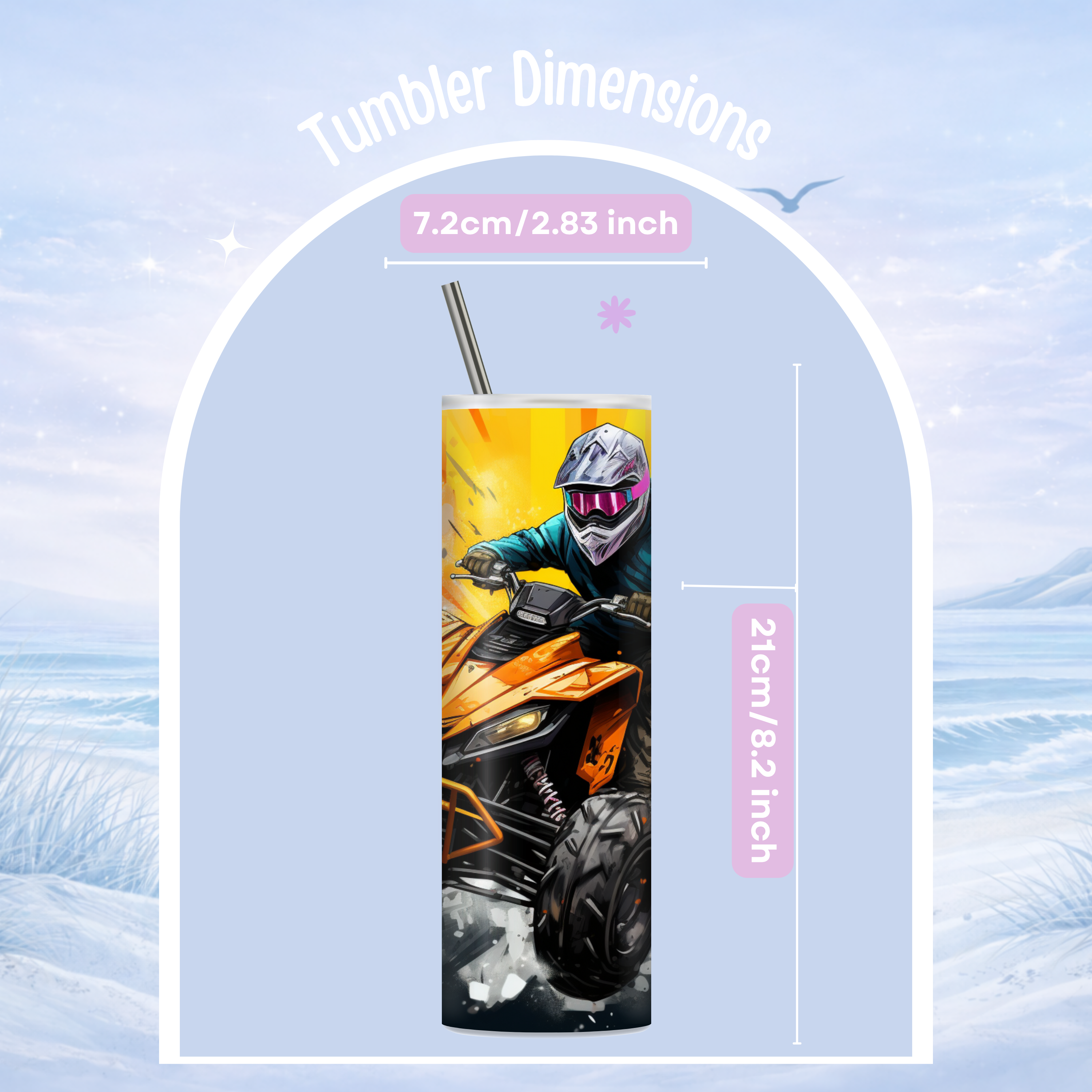 ATV rider tumbler dune riding off road adventure cup