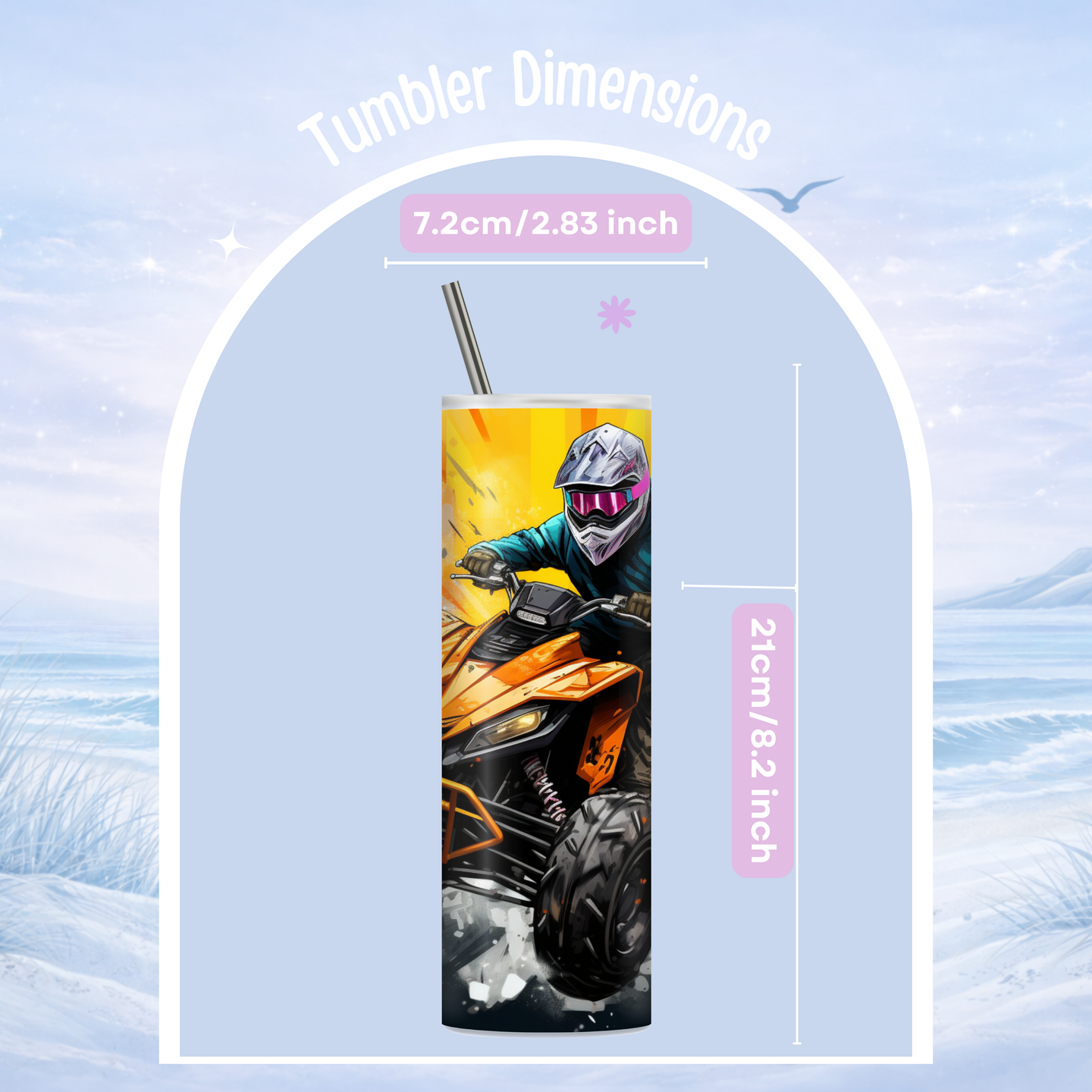 ATV rider tumbler dune riding off road adventure cup