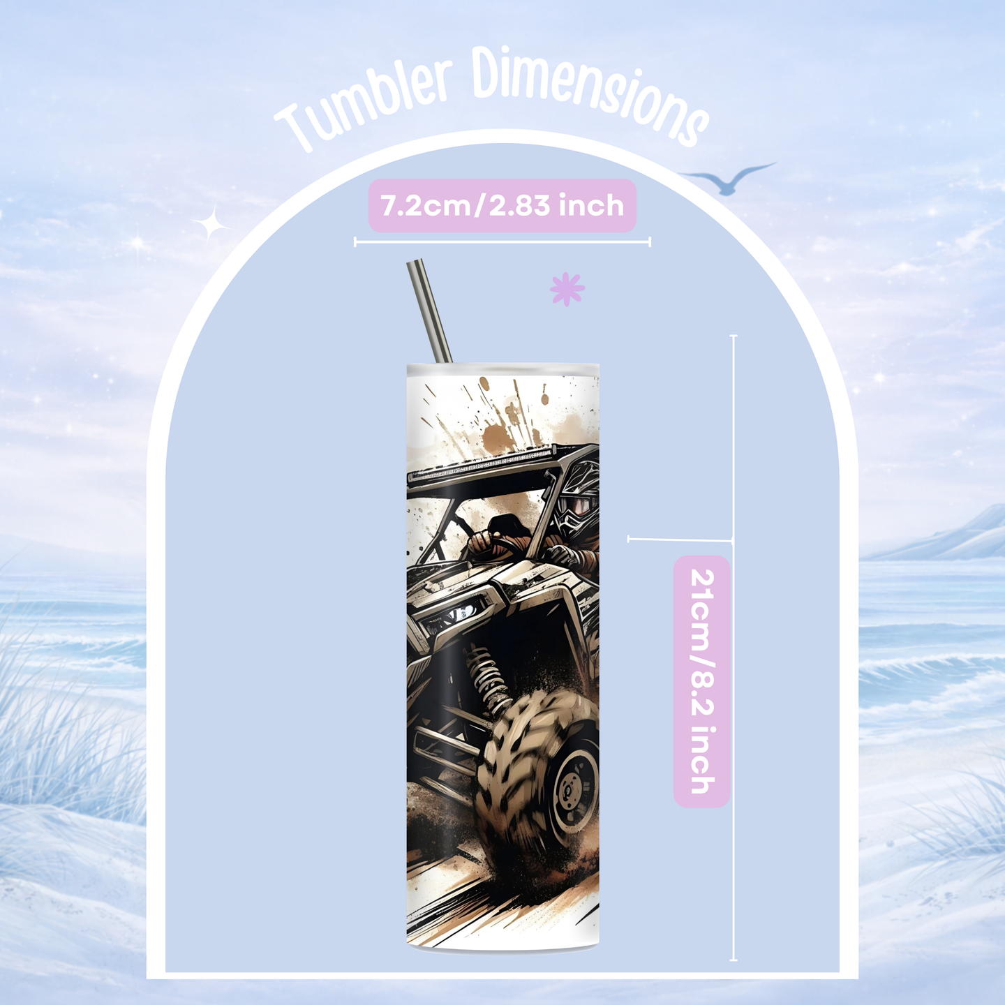 ATV rider tumbler rugged off road motorsports drinkware