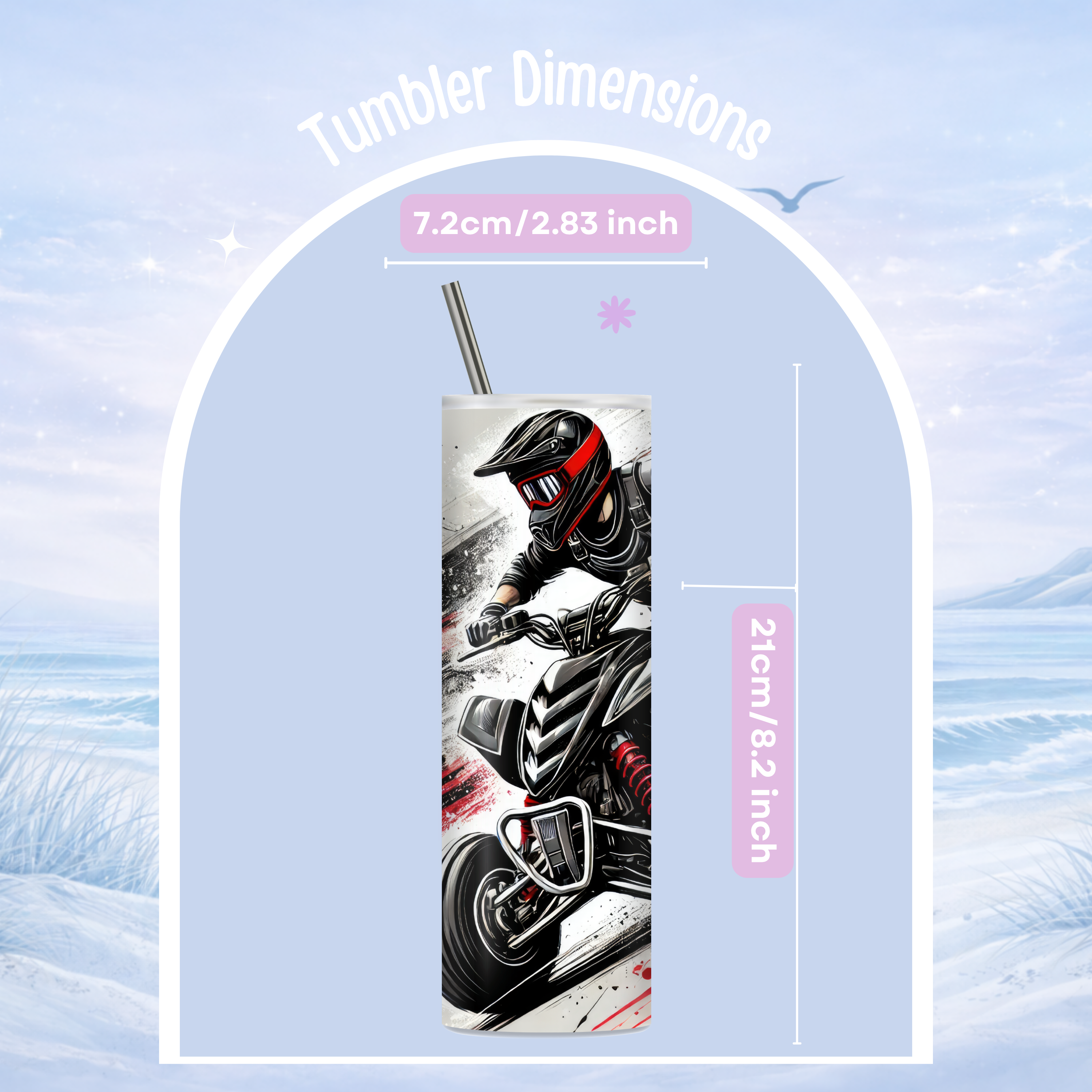 ATV rider tumbler trail riding off road adventure cup