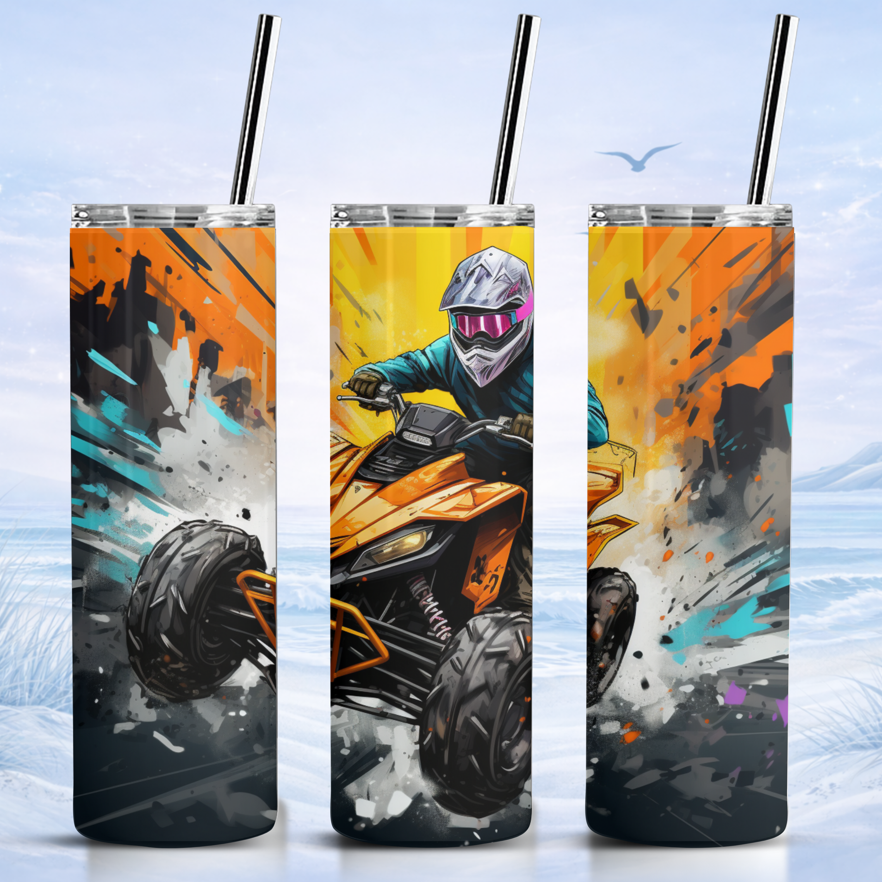 ATV tumbler urban splash design off road quad cup