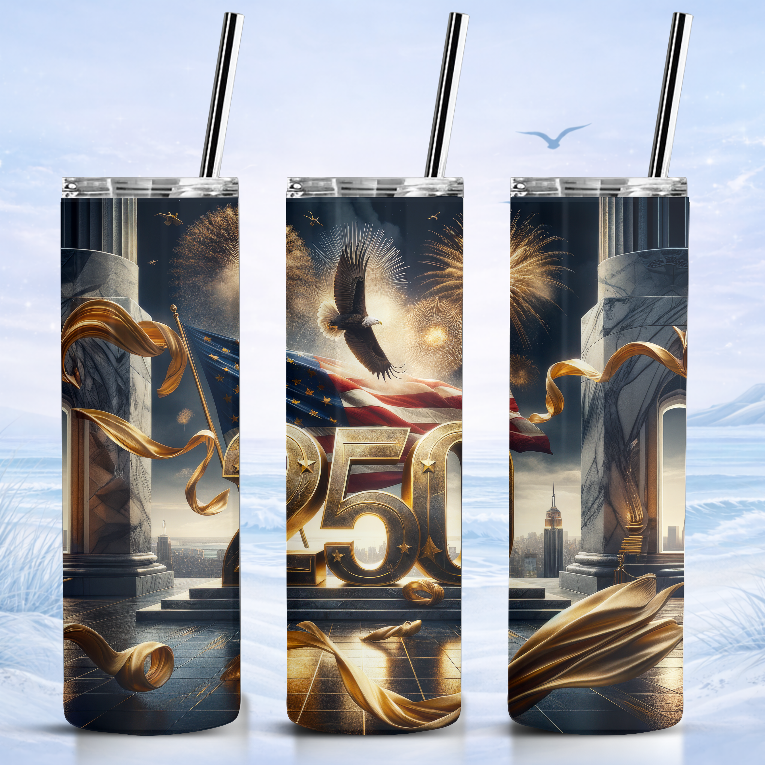 America 250 patriotic eagle tumbler 1776 2026 anniversary