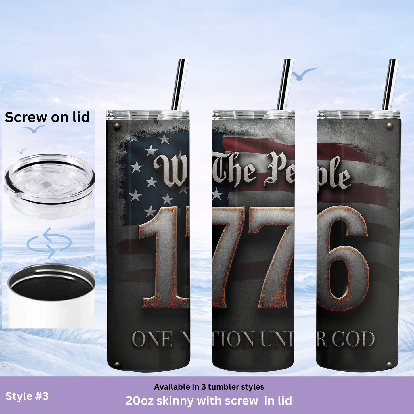 American history themed tumbler we the people patriotic design