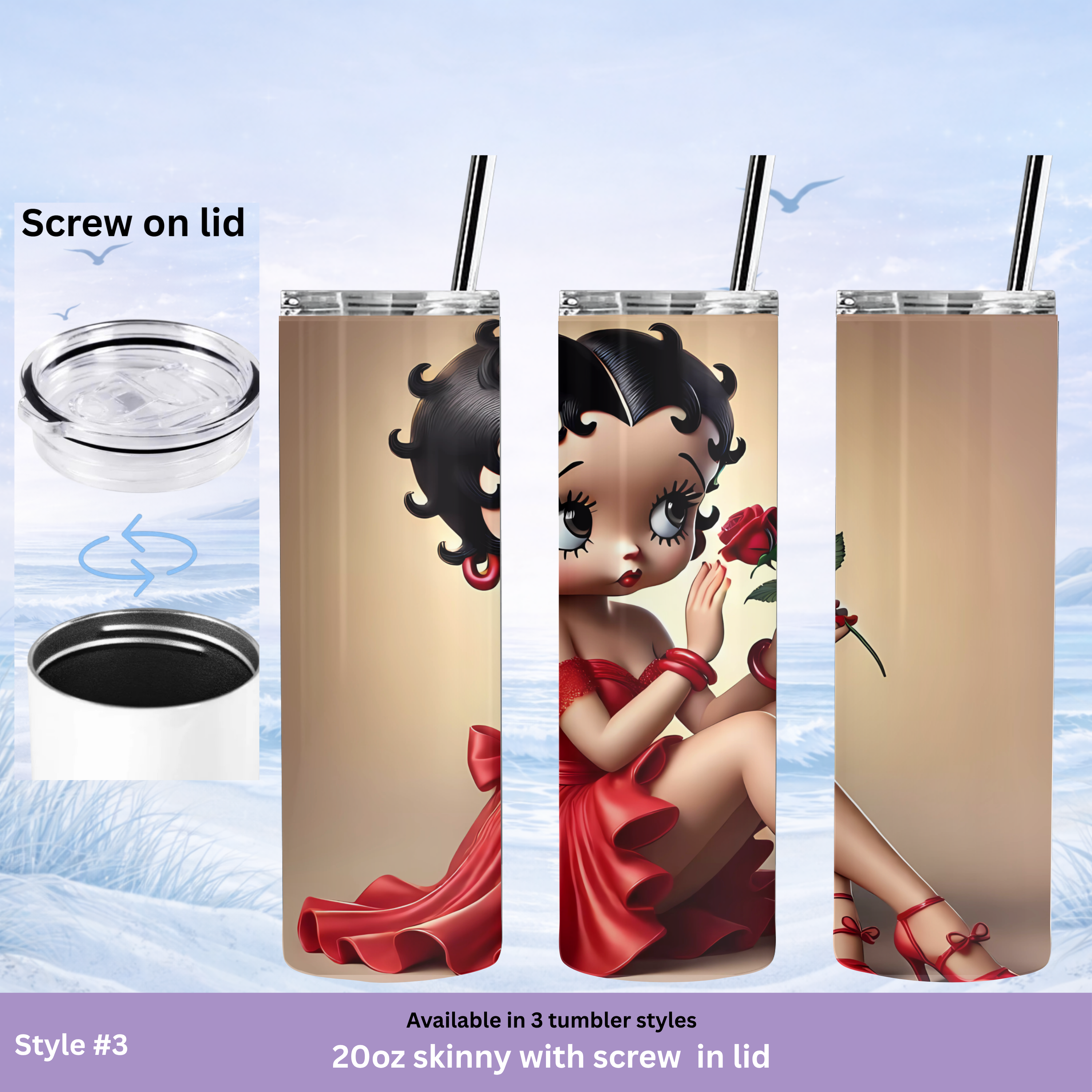 Betty Boop Tumbler with screw on lid