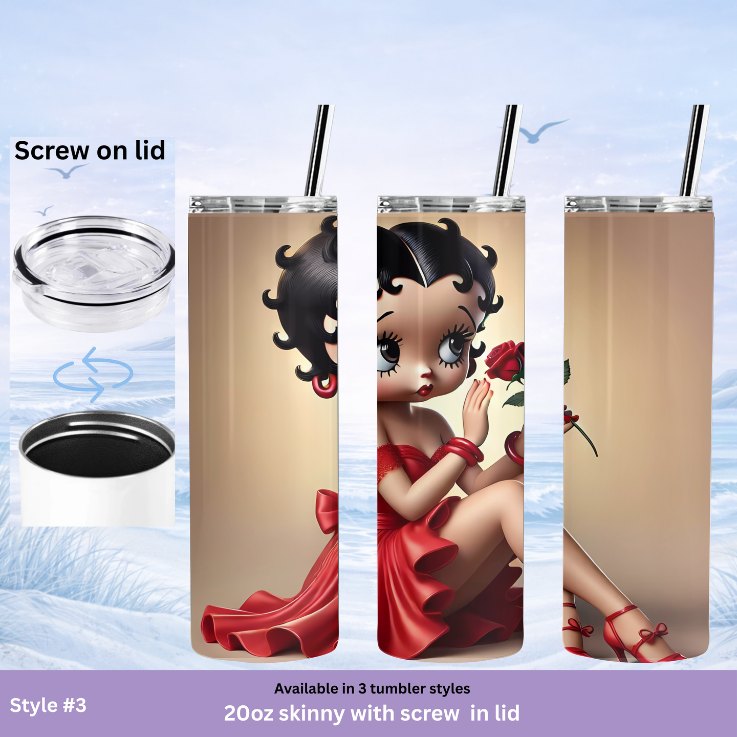 Betty Boop Tumbler with screw on lid
