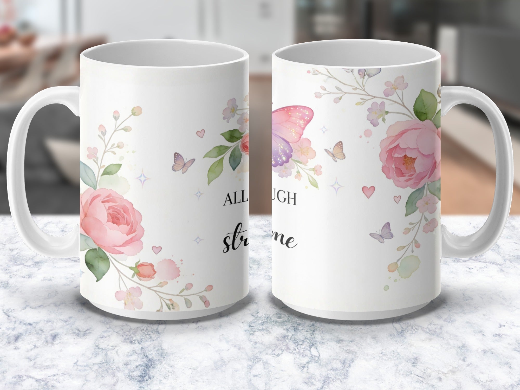 Christian coffee mug with Philippians 4:13 Bible verse design