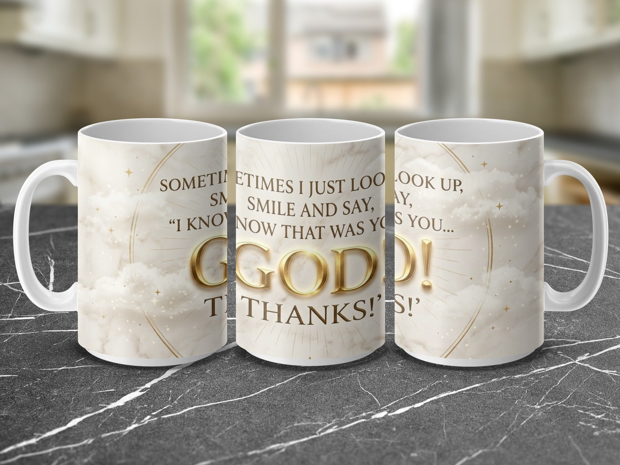 Christian gratitude mug with blessing and appreciation theme