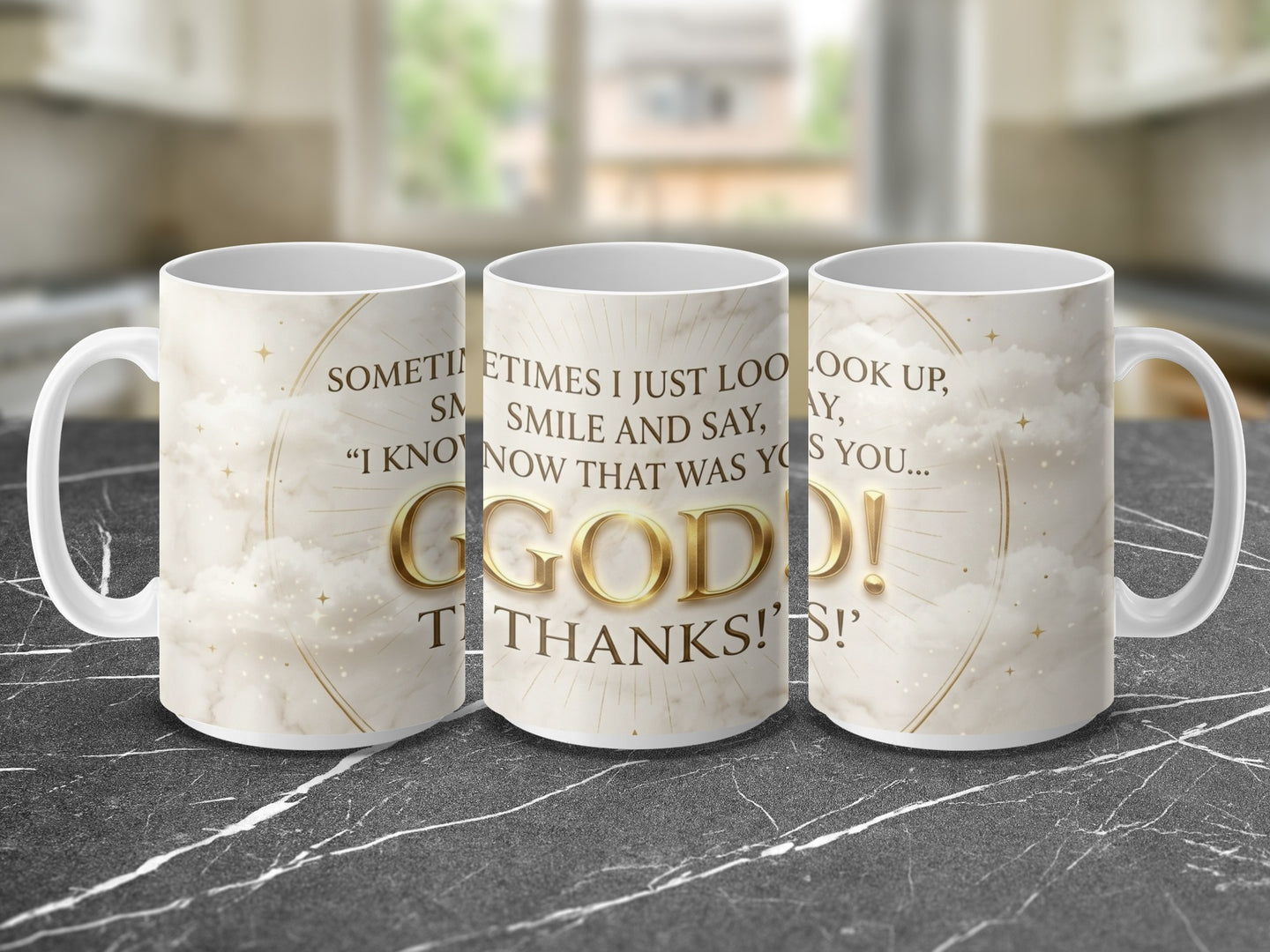 Christian gratitude mug with blessing and appreciation theme