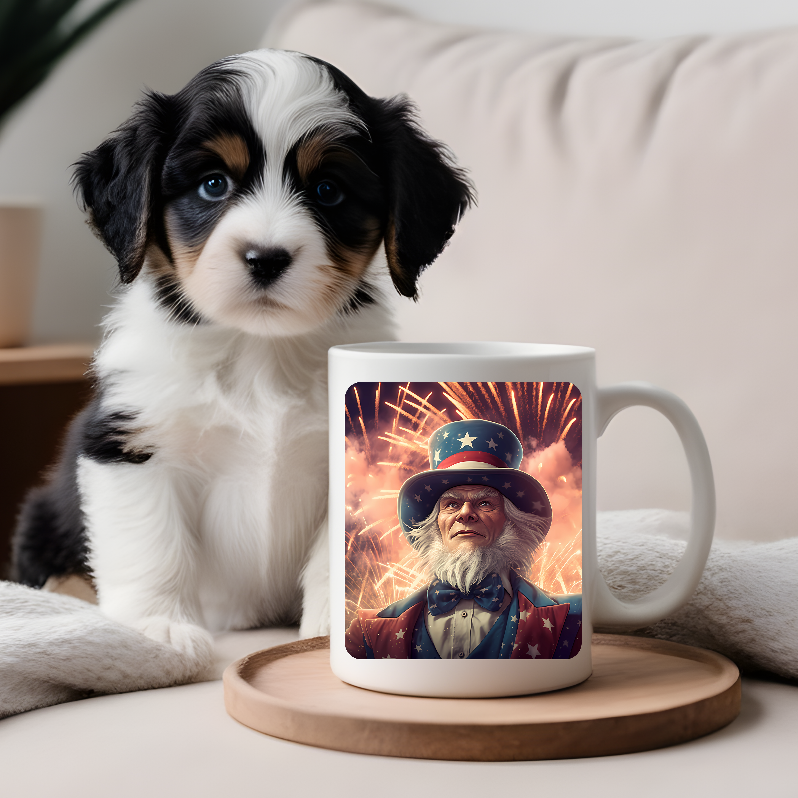 Uncle Sam Fireworks Patriotic Mug
