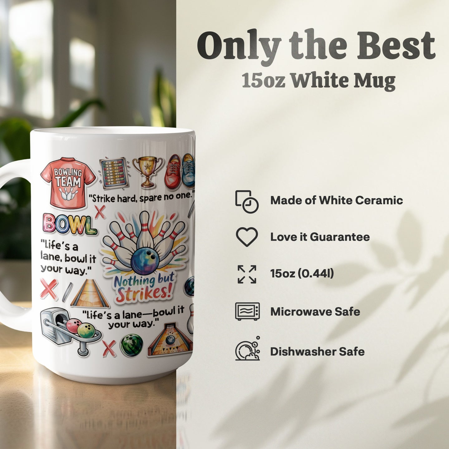 Funny bowling mug for bowling lovers and friends