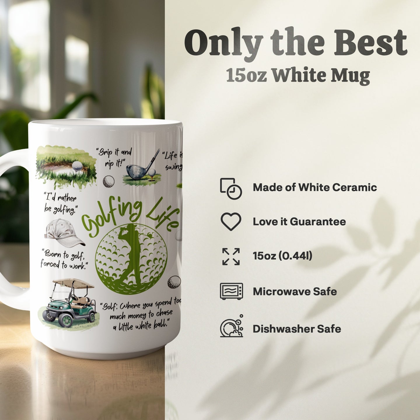 Funny golf mug for men and women golfers