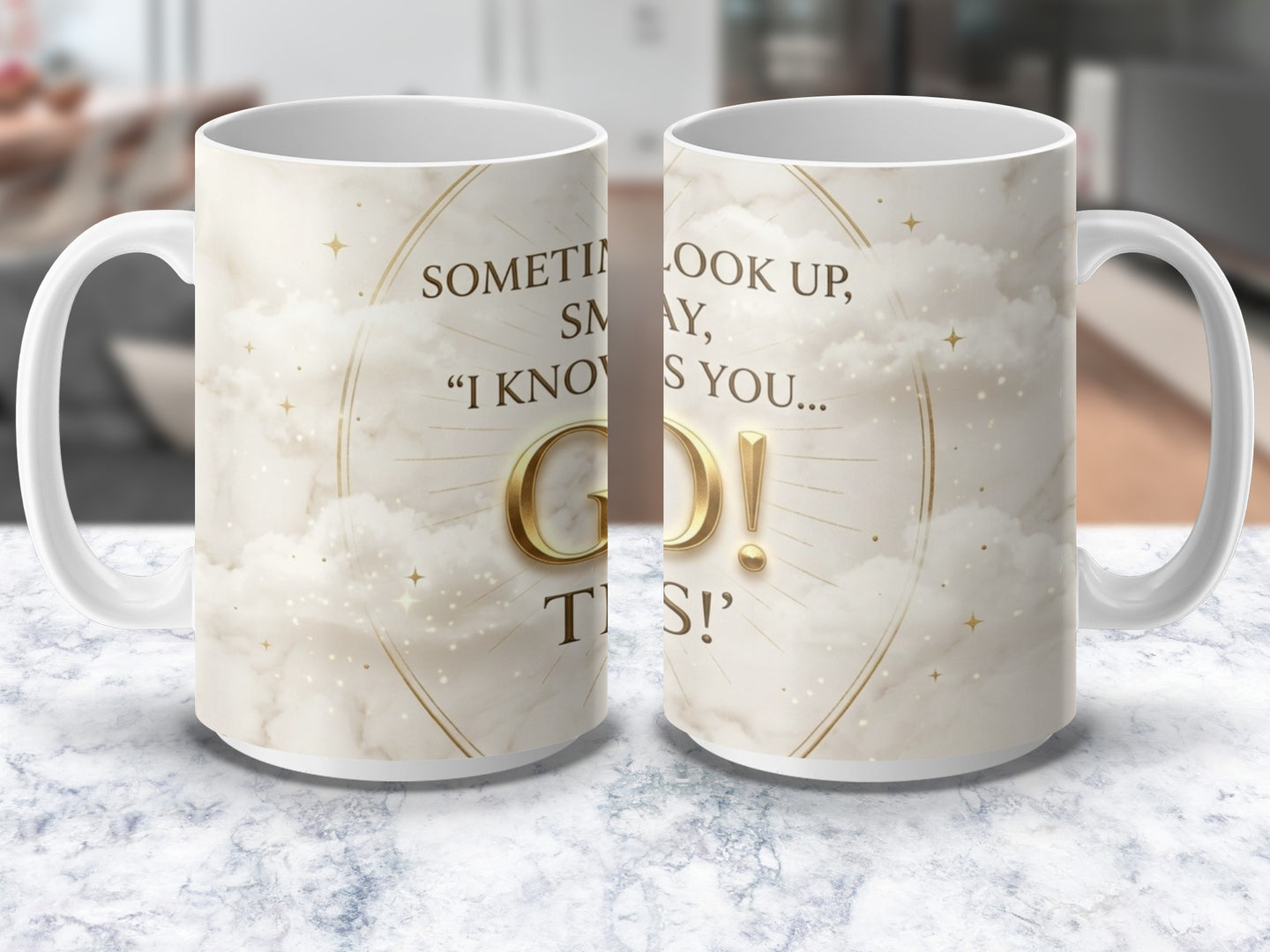 Gratitude coffee mug with thankful blessing message