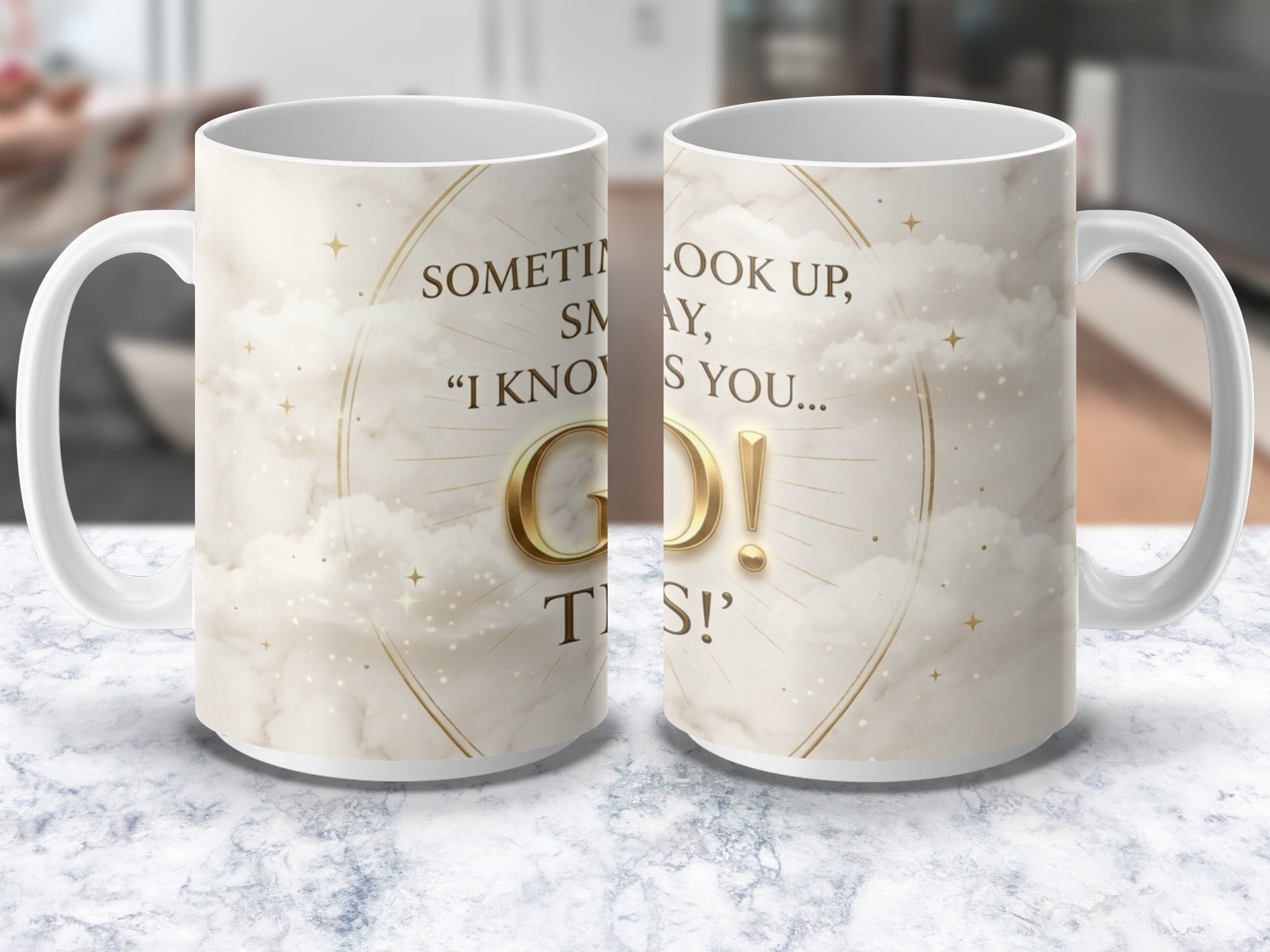 Gratitude coffee mug with thankful blessing message