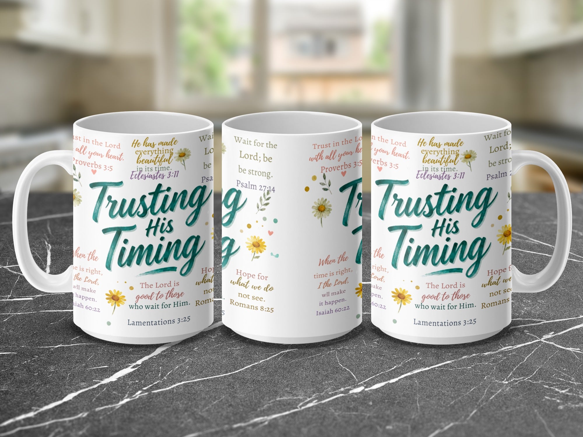 Inspirational Christian mug with divine plan and faith message