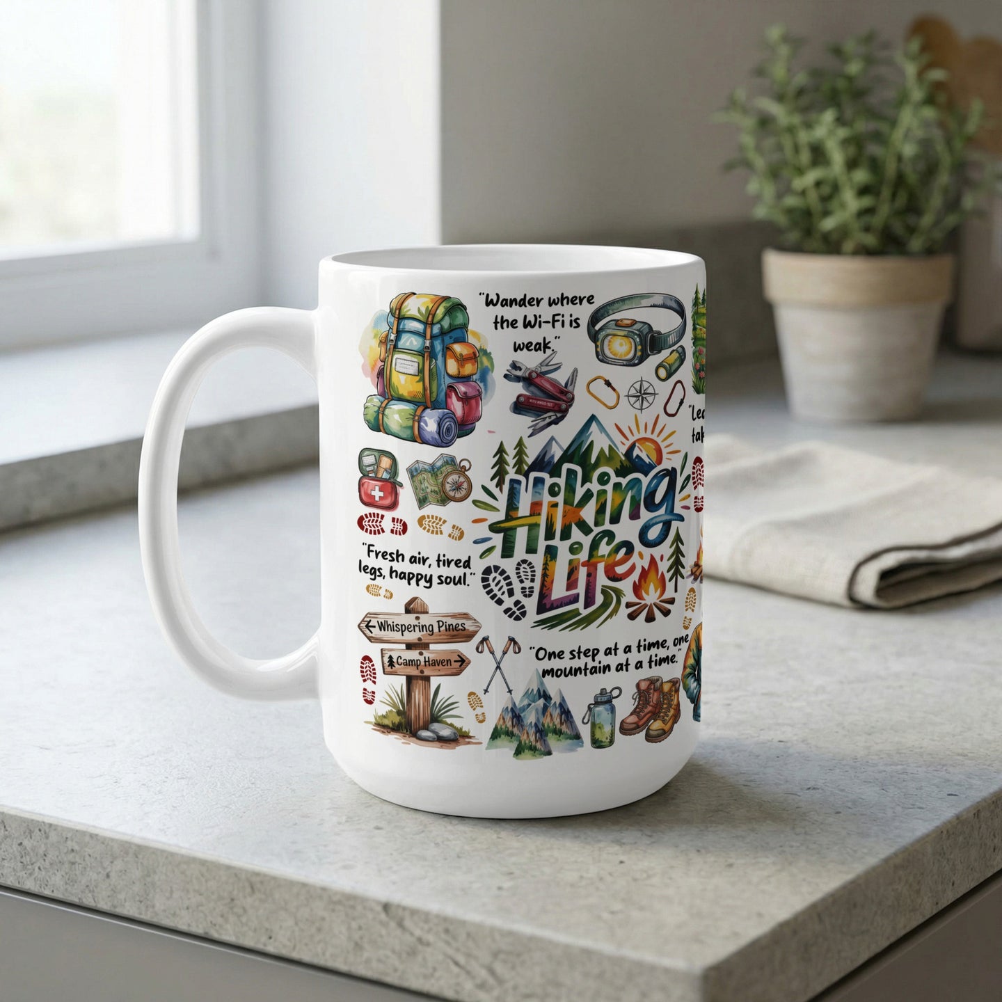 Mountain lover mug for hikers and outdoor enthusiasts