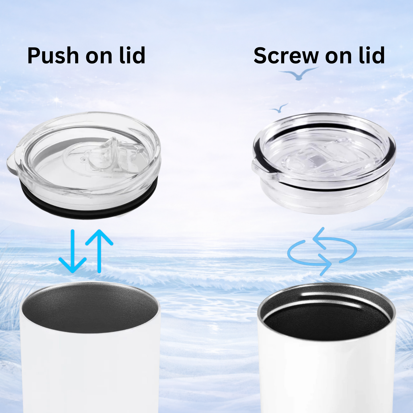 tumbler lid options push lid vs screw lid 20 oz skinny tumbler patriotic USA cup accessories