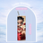 Tumbler with Betty Boop design and dimensions on a light blue background