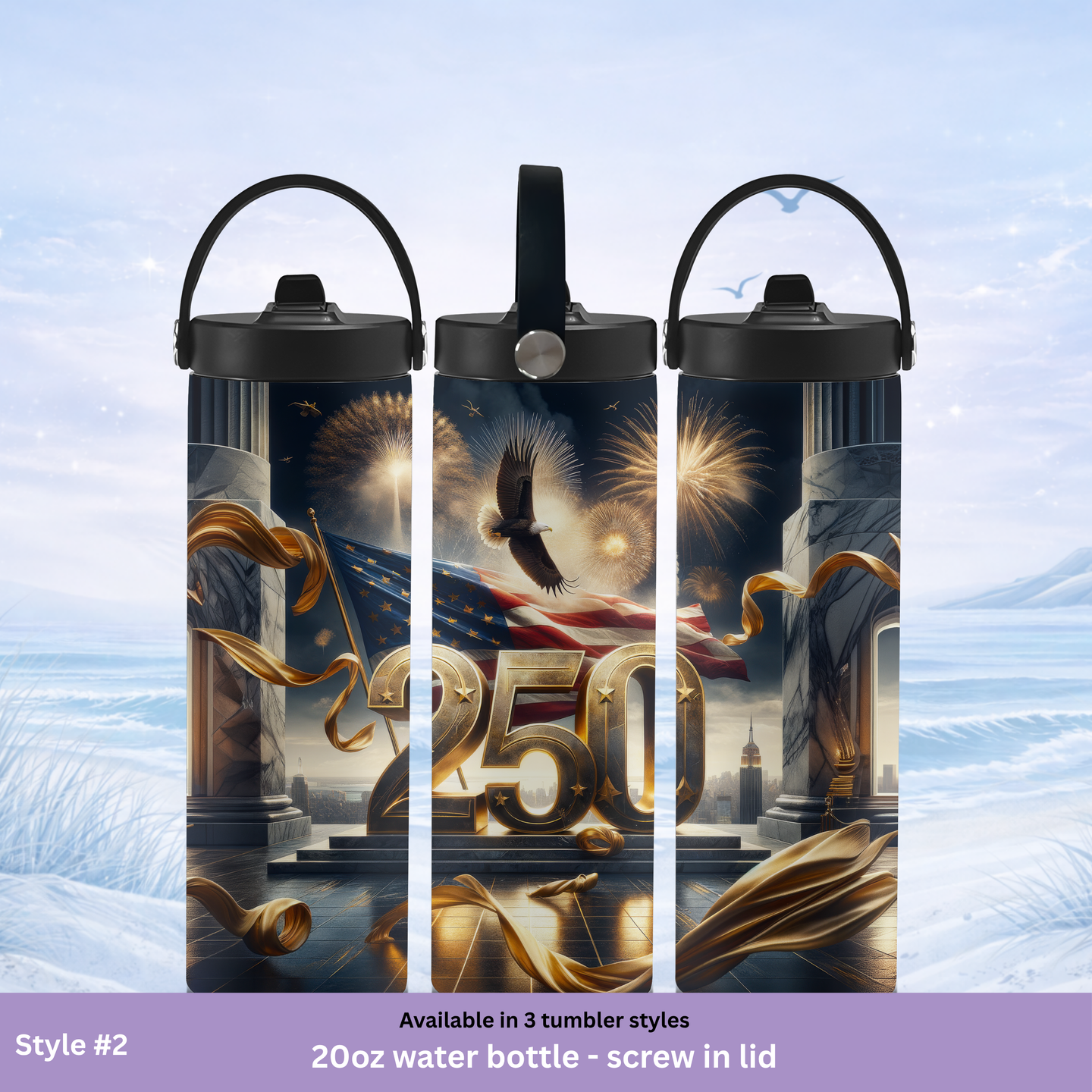 USA 1776 2026 anniversary stainless steel tumbler