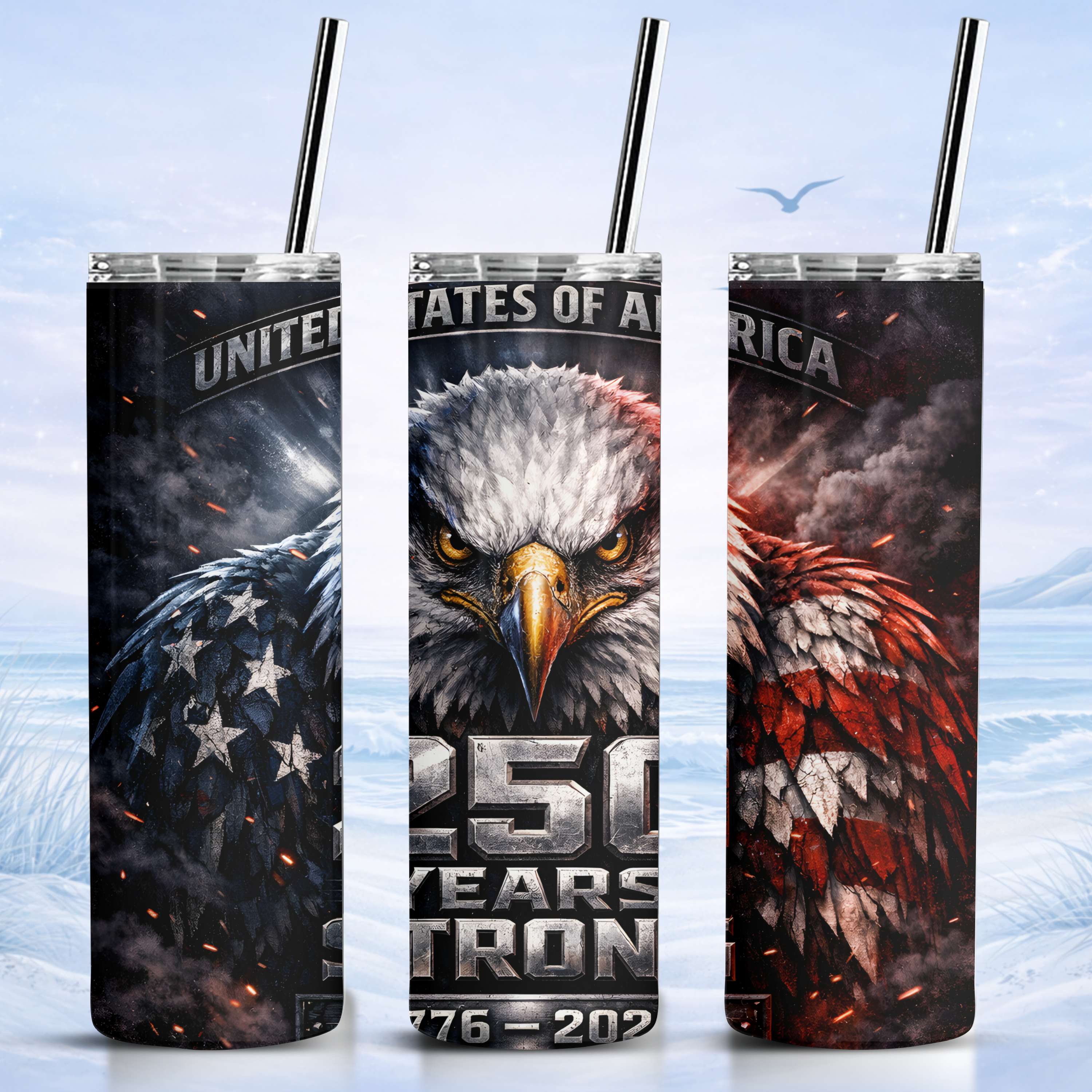 USA 250 eagle patriotic tumbler 1776 2026 anniversary