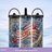 USA anniversary tumbler with stars and swirl background design, water bottle