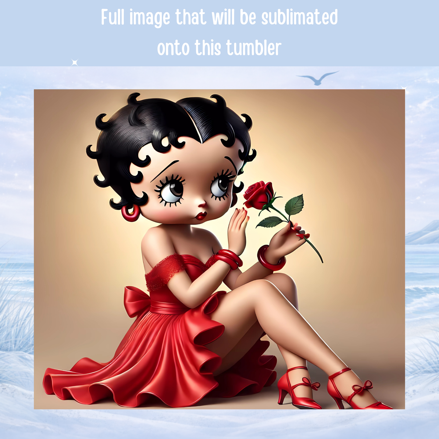 vintage betty boop tumbler red dress