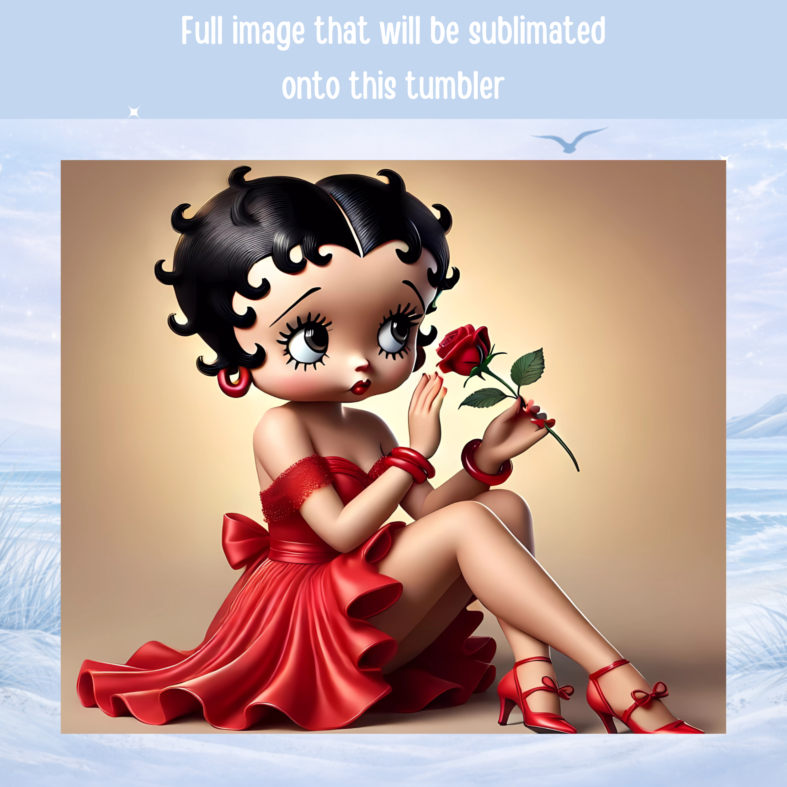 vintage betty boop tumbler red dress