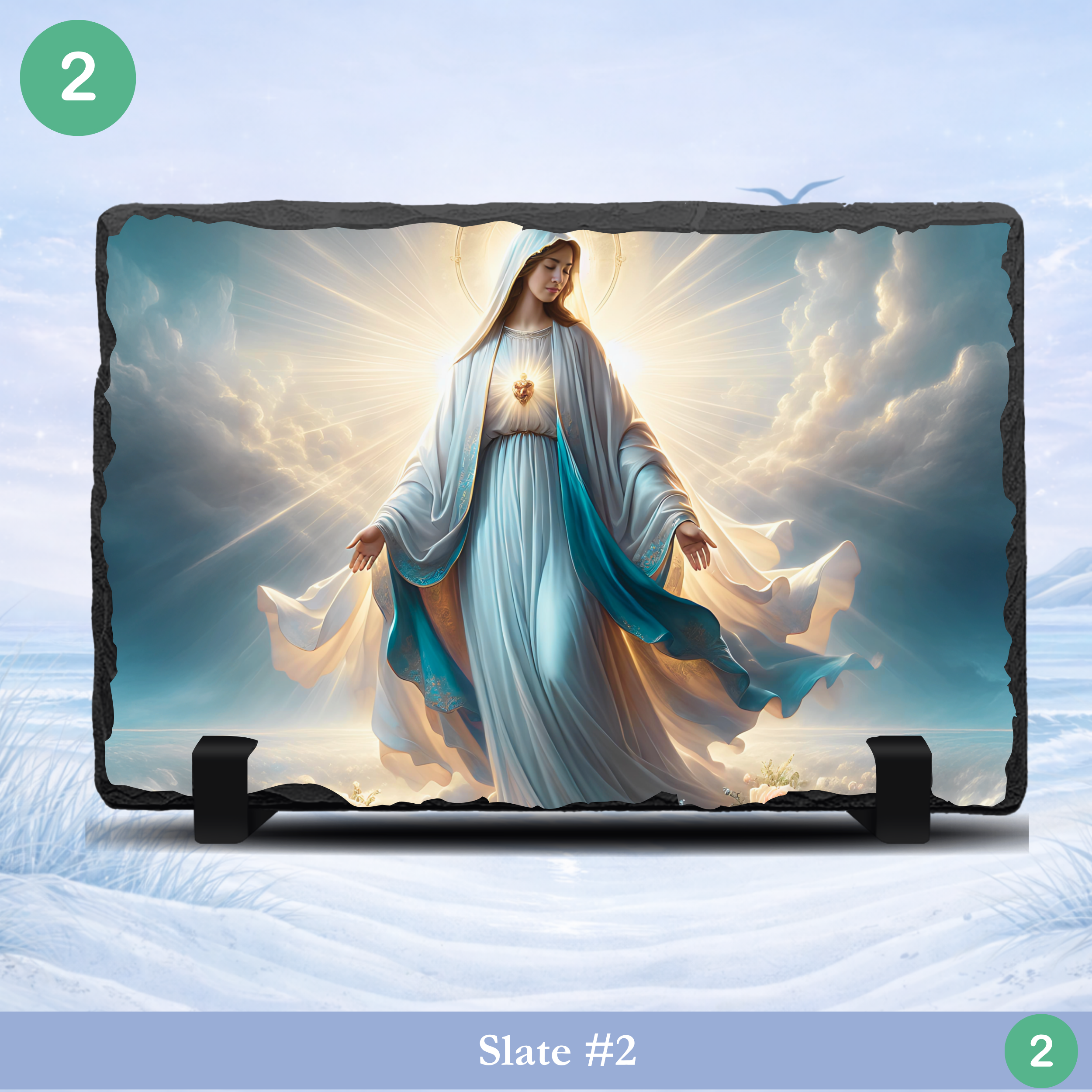 Virgin Mary religious slate artwork