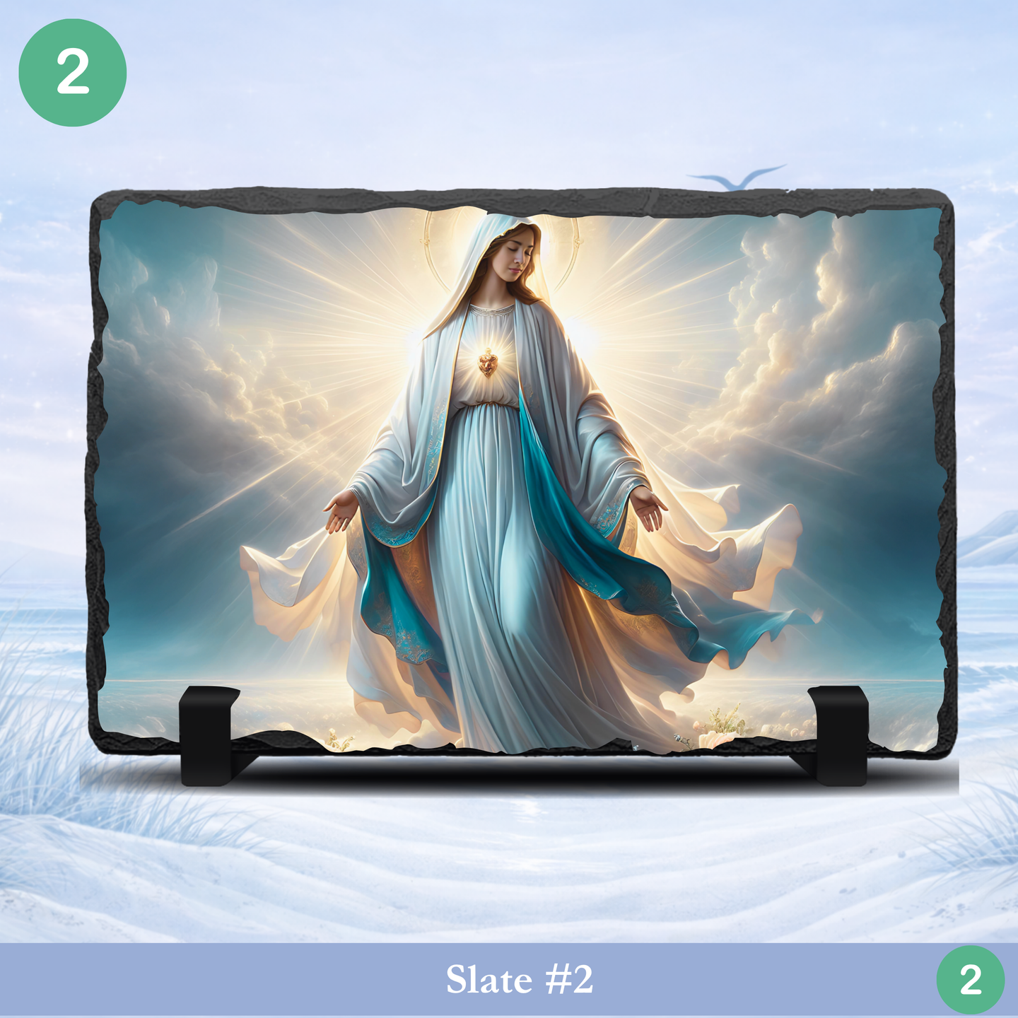Virgin Mary religious slate artwork