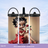 Water bottle with Betty Boop design on a blue and white background