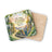 Coaster with "Be strong and courageous; do not be afraid, for God is with you. Joshua 1:9" and floral design.