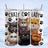 Tumbler with four cartoon cats and "CRAZY CAT LADY" text.