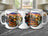 Fishing mug with Bigfoot in a kayak, "Reel Awesome" text, eagle overhead.