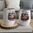 Two wine tumblers with a cat on a barrel and grapes graphic.