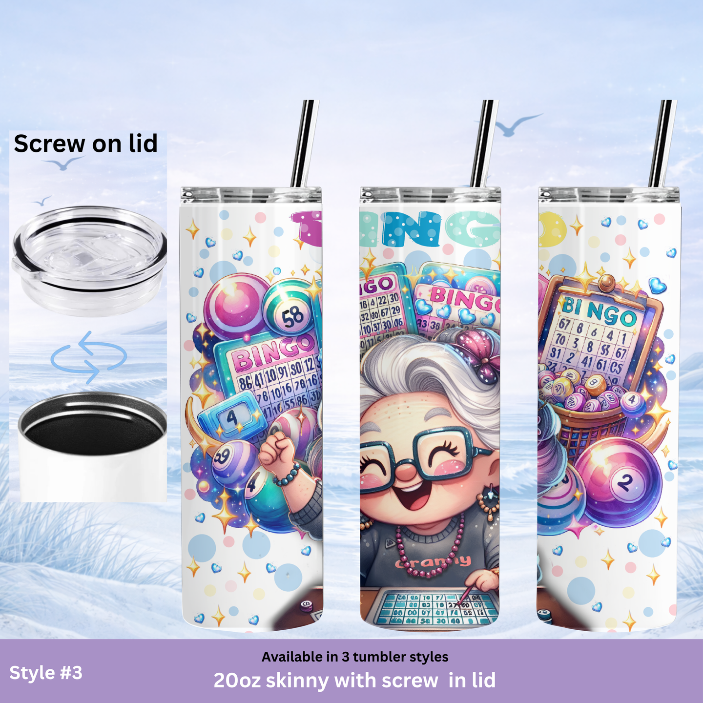adorable bingo tumbler grandma lucky design