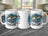 White mug with bass fishing graphic and "Reel Life" text.