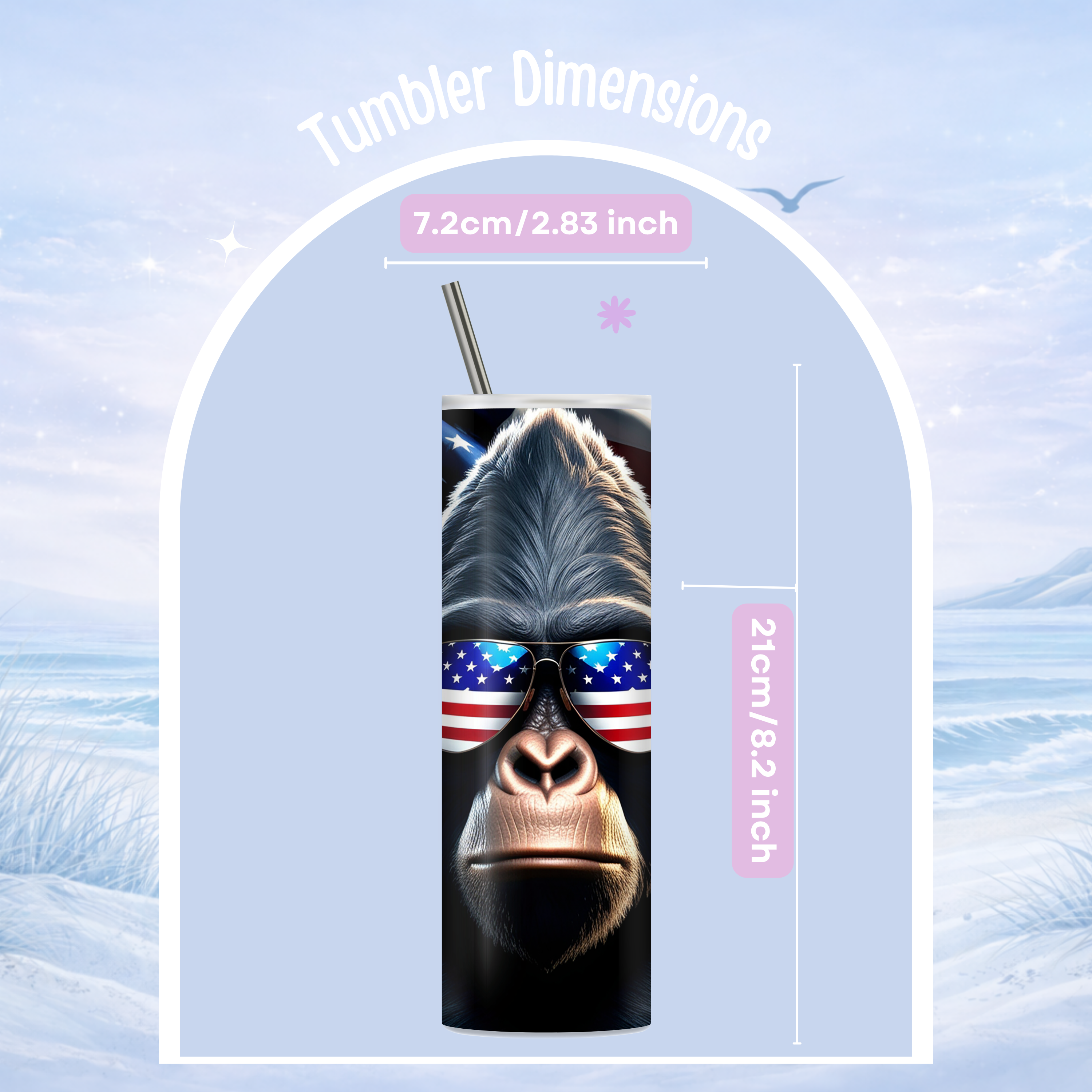american flag tumbler bigfoot design