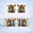 Steampunk moose illustration on white mug, repeated four times against snowy landscape.