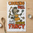 Zebra wearing apron, whisking and holding spatula, with text "COOKING WELL doesn't indicate COOKING FANCY".