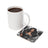 White mug and coaster with woman and floral art reading "Be Kind Always".