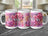 White mug with pink roses and leopard print saying "MAMA".