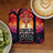 Stained glass cross with "Child of God" text, beside coffee and kiwi.