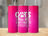 Pink tumbler with "Cats Are My Favorite People" text and paw print.