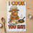 Cartoon cow in chef hat cooking, text "I COOK THEREFORE YOU EAT!".