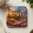 Coaster with 250 Past, Present, Future design featuring colonial soldier, American flag, and NYC skyline.