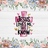 Pink cross with text "Jesus Loves Me, This I Know" framed by flowers.