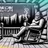 Bigfoot relaxes in a rocking chair on a porch, holding a steaming mug.