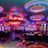 Casino floor with slot machines, roulette wheels, and neon signs.