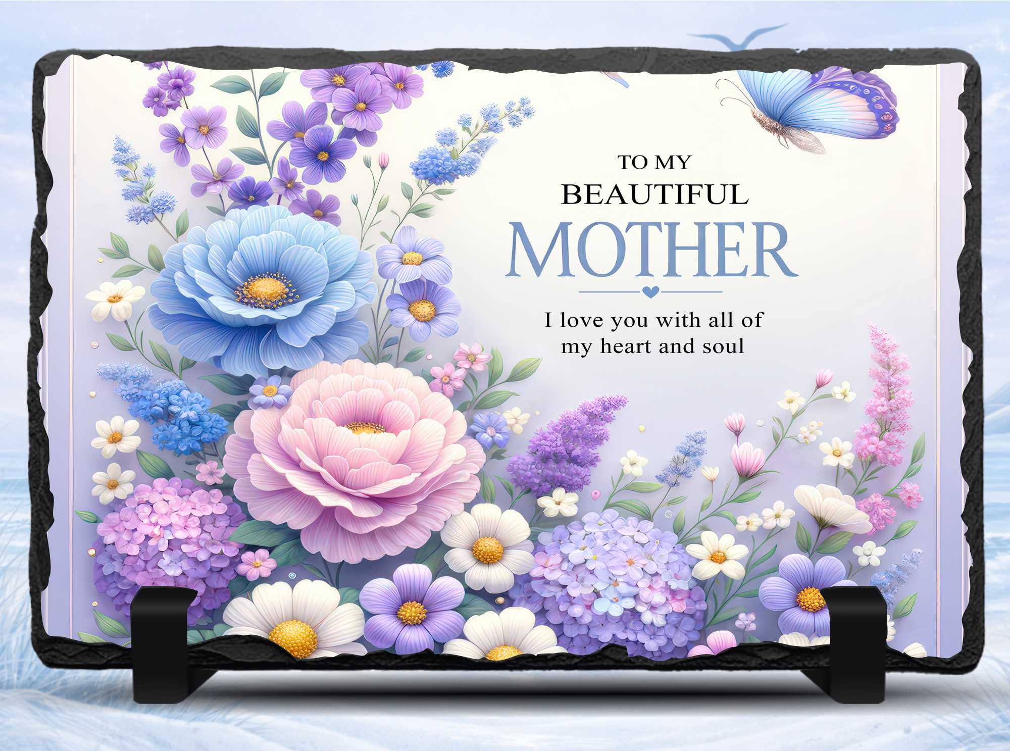 elegant mom gift plaque with flowers