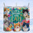 Tumbler with cats and text "Life is better with cats" and butterflies.